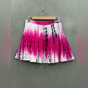 Millou Girls Size Medium Pink White Black Pleated Tie Dye Skirt NWT